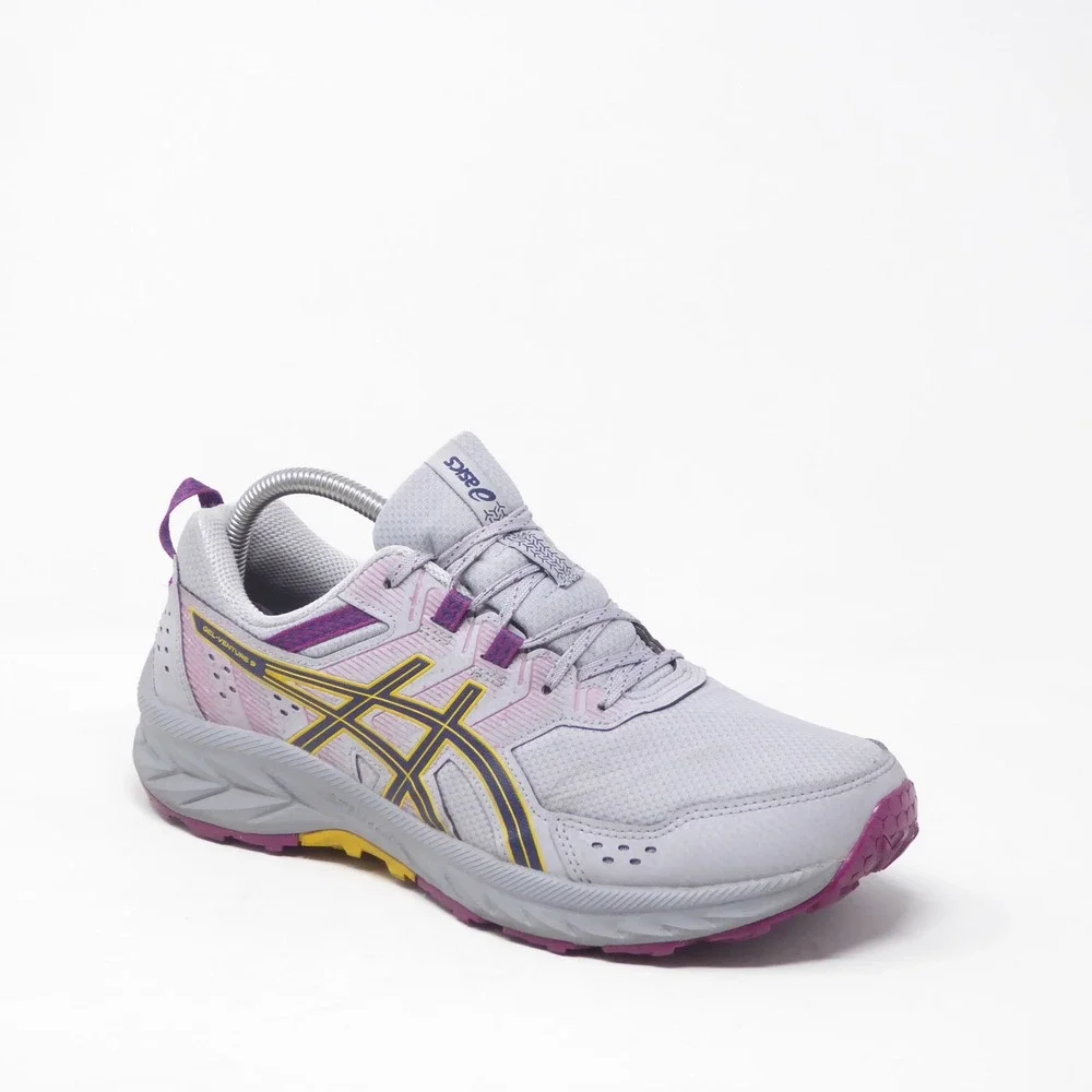 Asics Womens Gel-Venture 9 Running Shoes Grey Purple Trail Sneakers 10